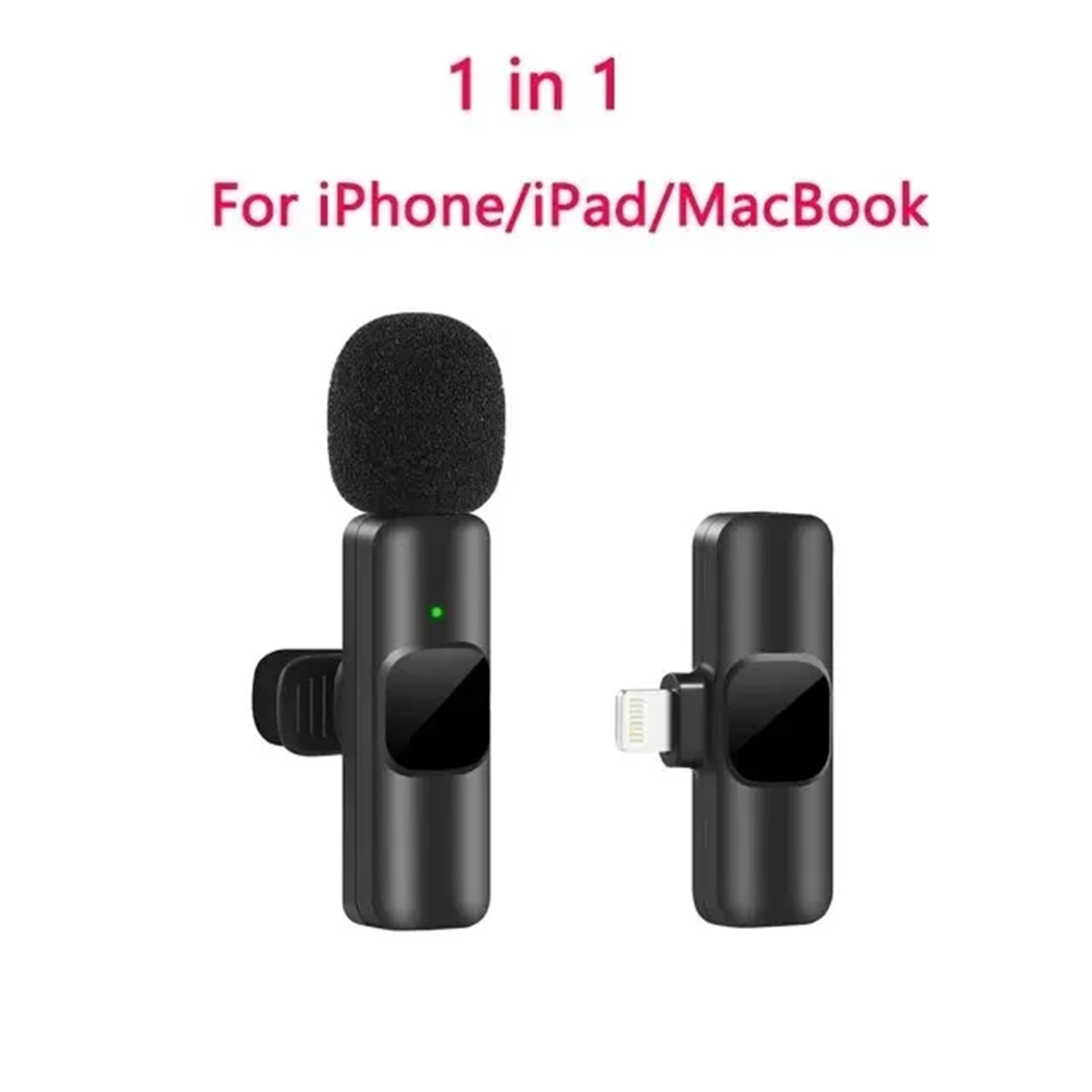 Compact wireless lavalier microphone, portable mini mic for high-quality audio and video recording